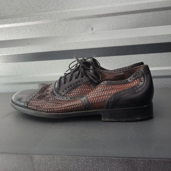 Cole Haan Bragano Woven Loafers Blk Brown Mens Sz 9D - Picture 3 of 6